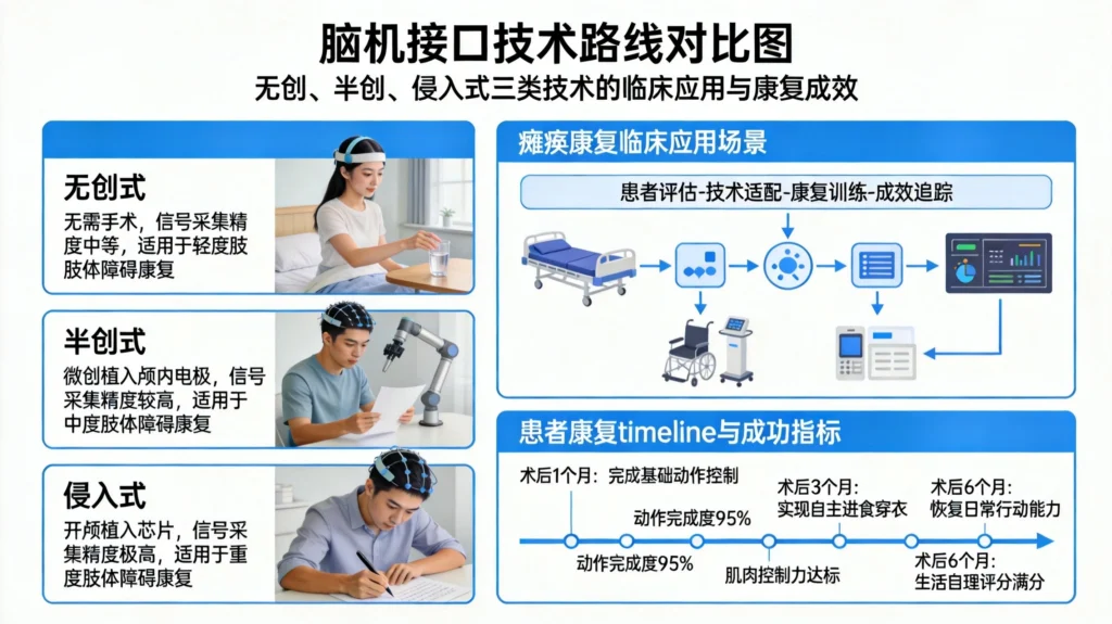 脑机接口三种技术路线对比，非侵入式与侵入式方案的临床应用差异