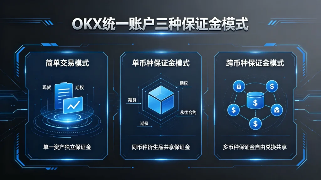 OKX 统一账户三种保证金模式