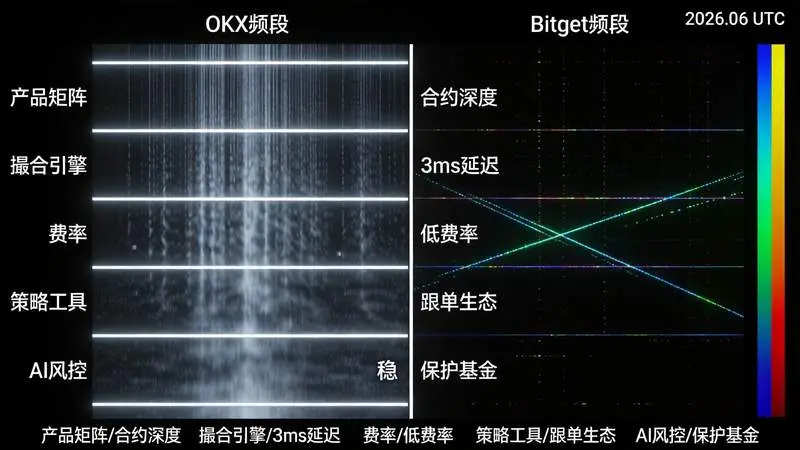 射电瀑布图 OKX稳频vs Bitget锐频