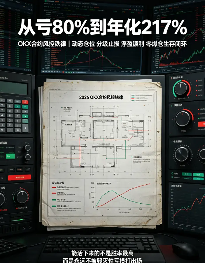 合约风控铁律:10万实盘3年零爆仓,从亏80%到年化217%的6条可落地规则