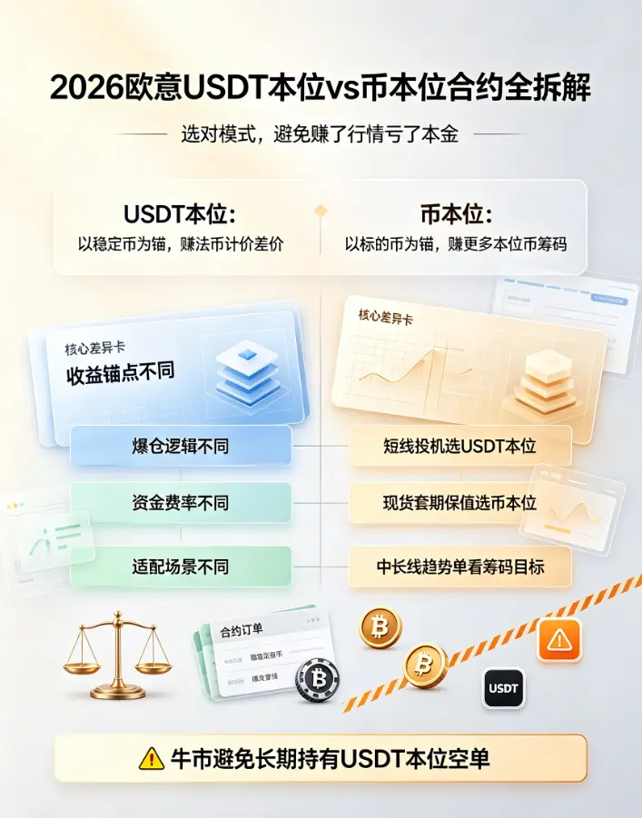 欧亿USDT本位vs币本位合约全拆解:选对模式,避免赚了行情亏了本金