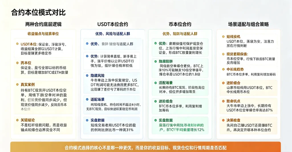 合约本位模式适配场景对比