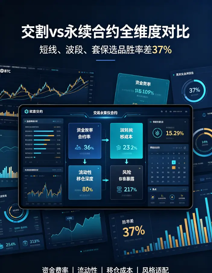 交割vs永续合约全维度对比:10万级账户实测,短线/波段/套保选品胜率差37%