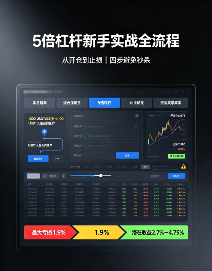 交易所5倍杠杆新手实战全流程:从开仓到止损完整链路,手把手教你避开秒杀陷阱